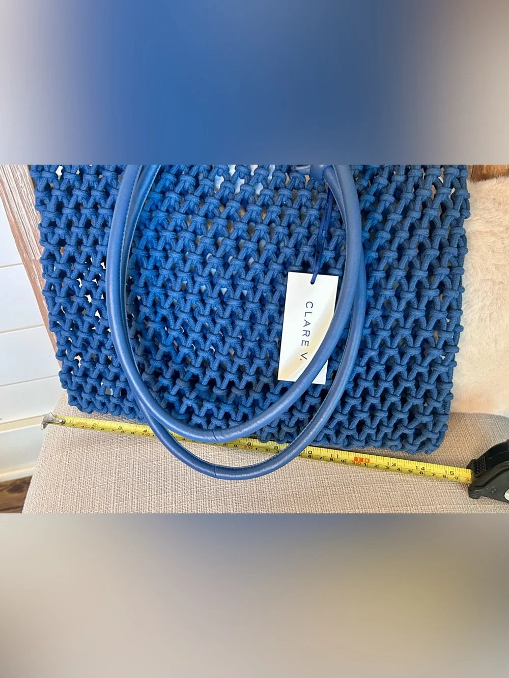 Clare V. - NWT - Sandy Woven Market Tote in HARD TO FIND French Blue